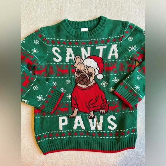 Other - Christmas sweater, “Santa Paws.” Size 6-7.